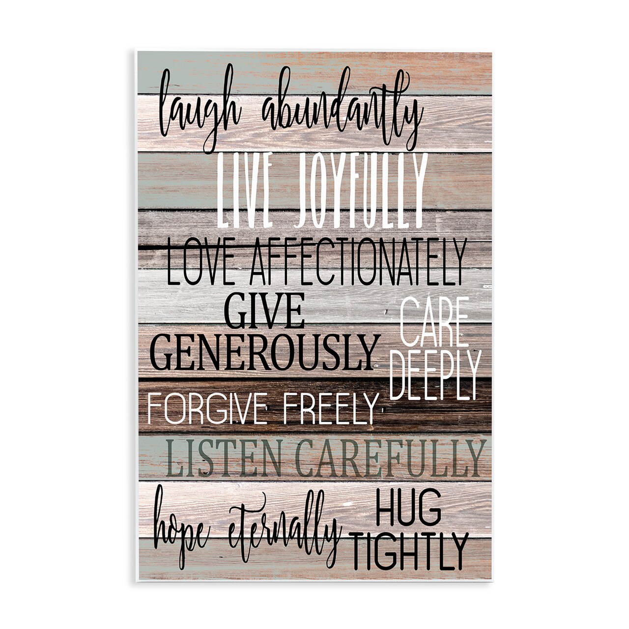 Stupell Industries Rustic Live Joyfully Phrases Wall Plaque Art